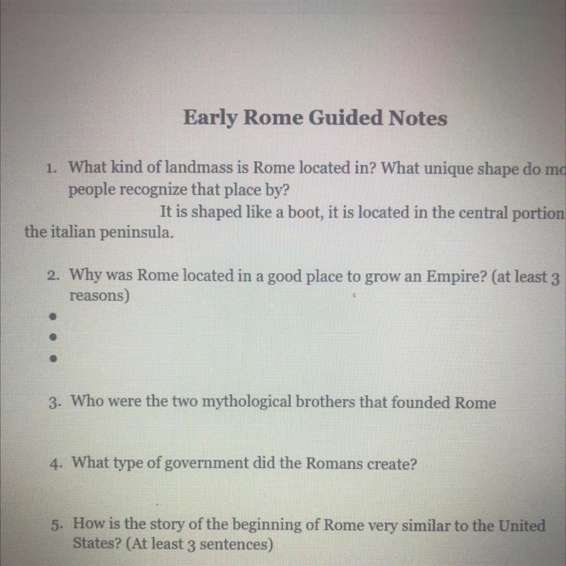 Why was Rome located in a good place to grow in Empire? (3 reasons)-example-1