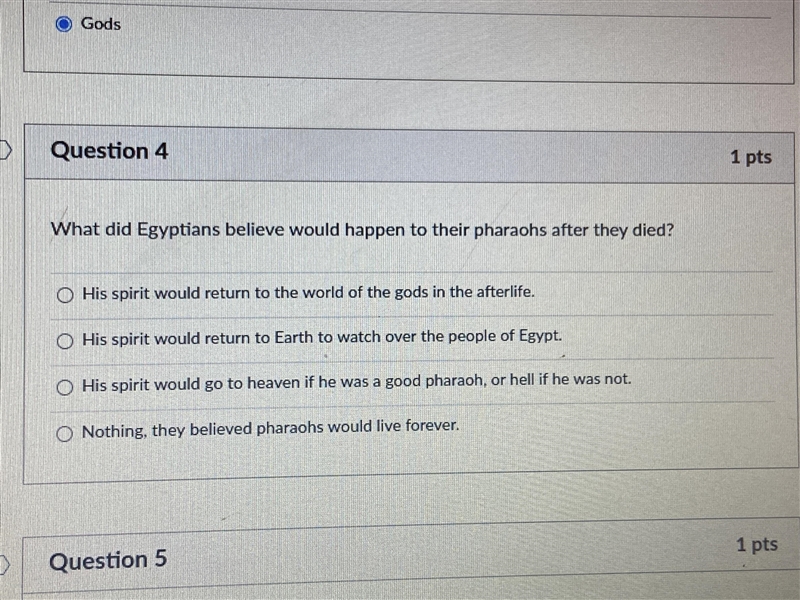 What did Egyptians believe would happen to their pharaoh after they died-example-1