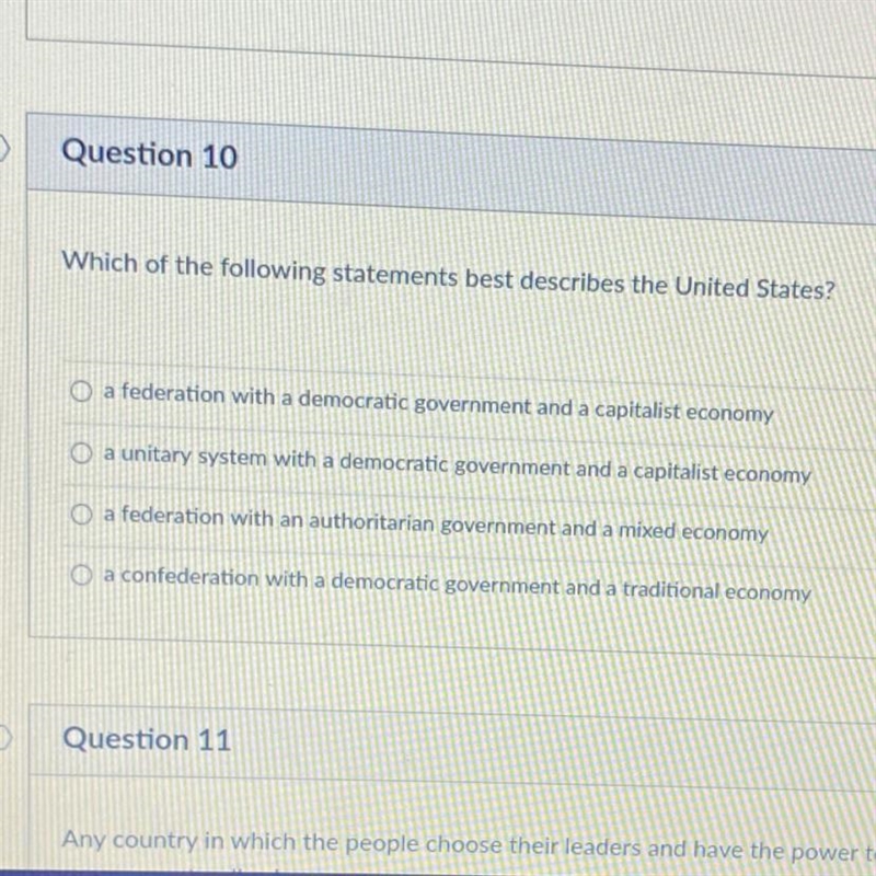 Which of the following best describes the United States? Please help-example-1