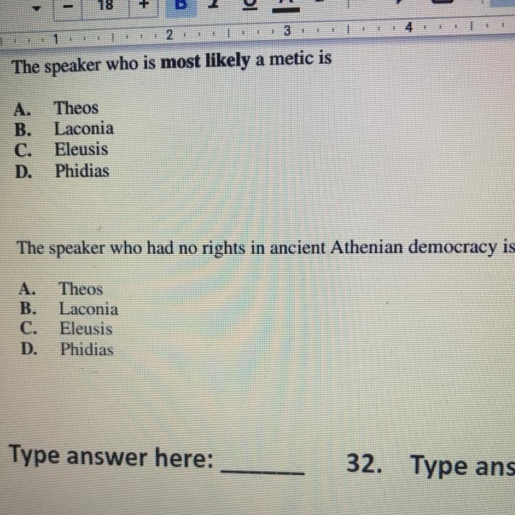 The speaker who had no rights in ancient Athenian democracy is-example-1