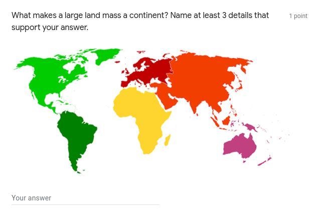 PLEASE ANSWER ASAP!!! WILL GIVE 100 POINTS!!! What makes a large land mass a continent-example-1