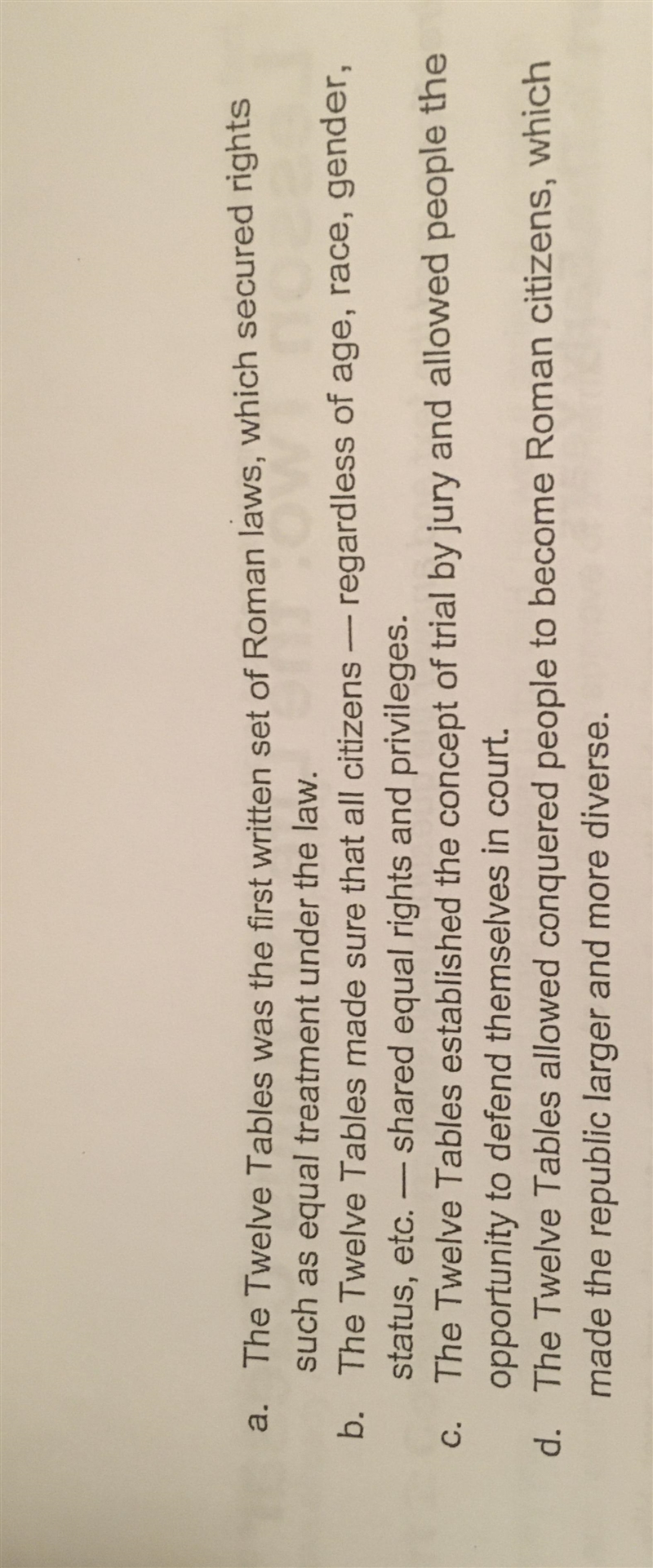 Help please if your kind enough.. how did the establishment of the twelve tables affect-example-1