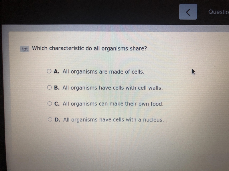 Which characteristics do all organisms share-example-1