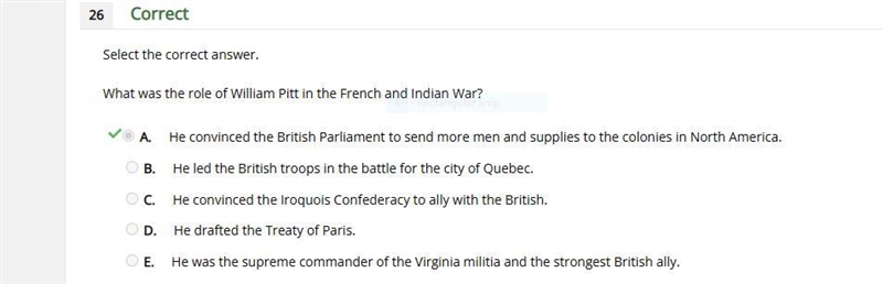 What was the role of William Pitt in the French and Indian war￼?-example-1