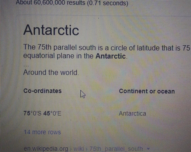 What continent is located at 75°S, 45°E?-example-1