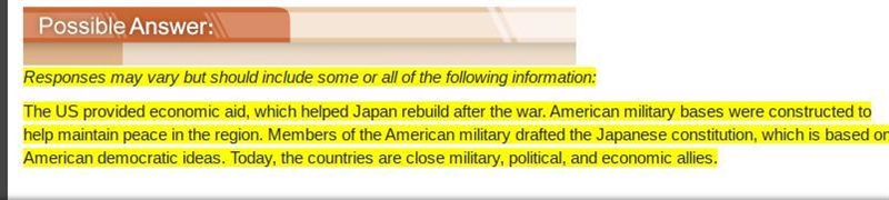 How did the US assist Japan following World War II? Do not copy off google if u don-example-1