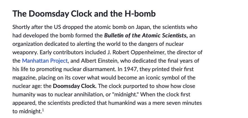 During which two decades of the 1900's was the threat of nuclear war the greatest-example-2