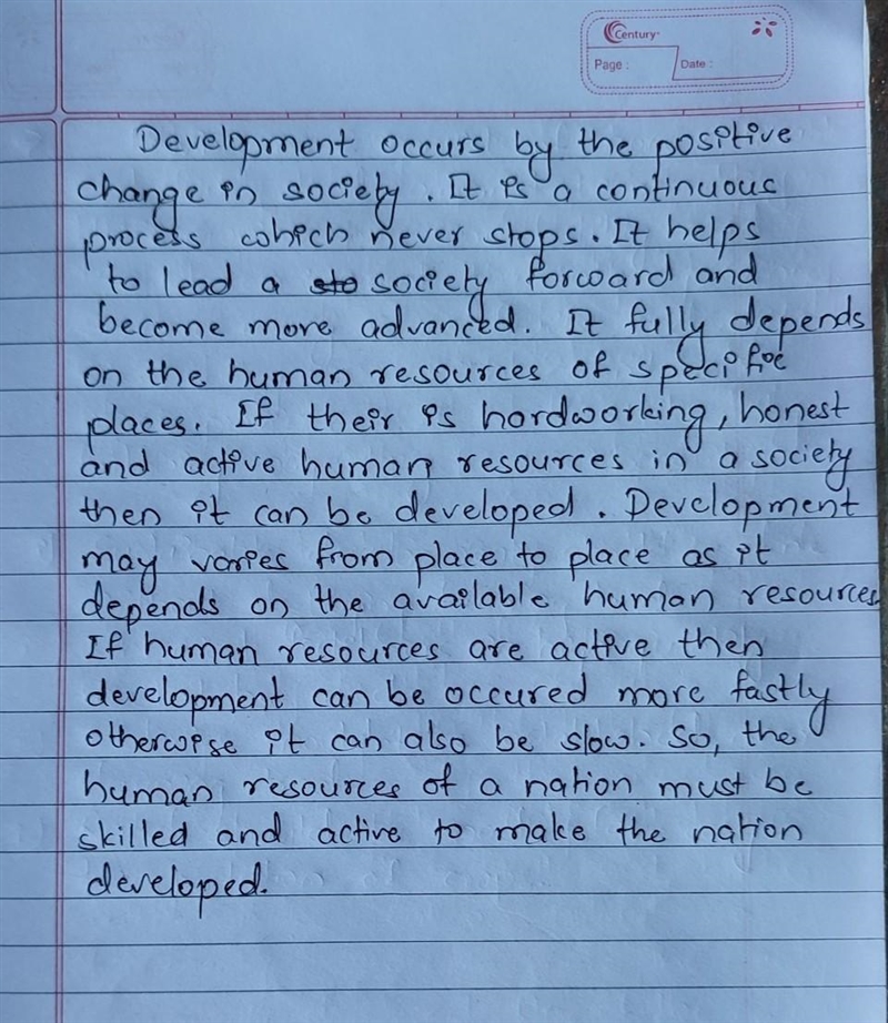 Short answer questions: 1. How does Development occur?​-example-1