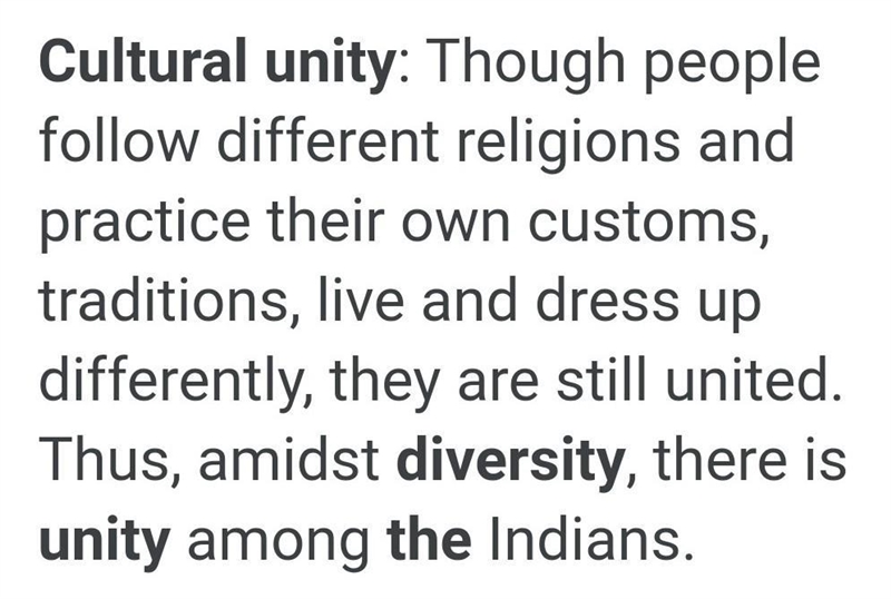 Define India's unity in diversity in your word​-example-1