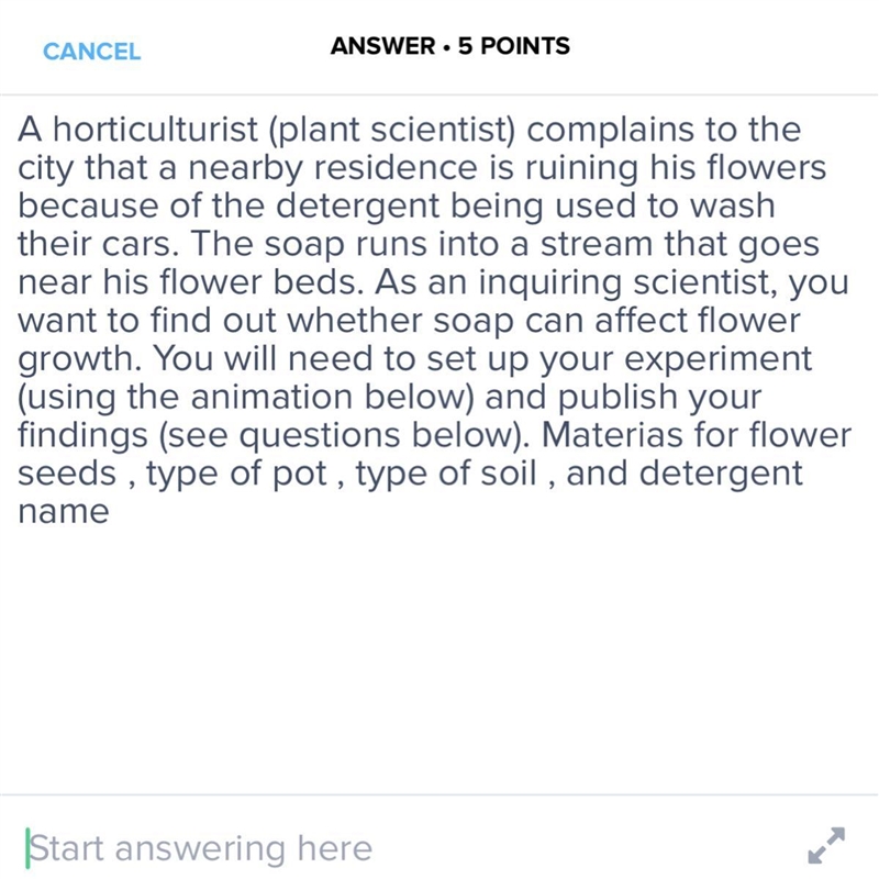 A horticulturist (plant scientist) complains to the city that a nearby residence is-example-1