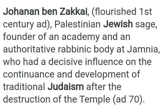 (HELP) Yochanan Ben Zakkai was an important king in Jewish history? TRUE or FALSE-example-1