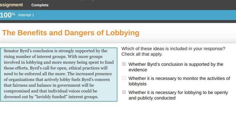 Which of these ideas is included in your response? Check all that apply. Whether Byrd-example-1