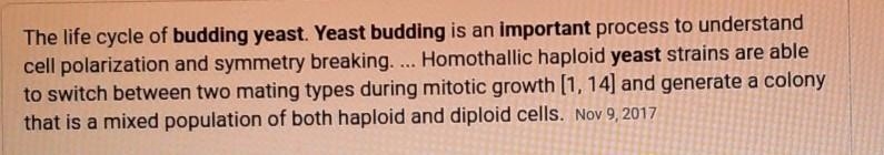 Why is budding important to yeast?-example-1