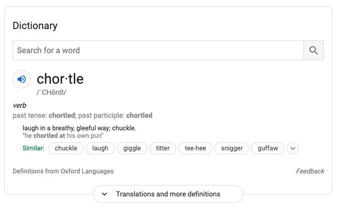 What does chortled mean?-example-1