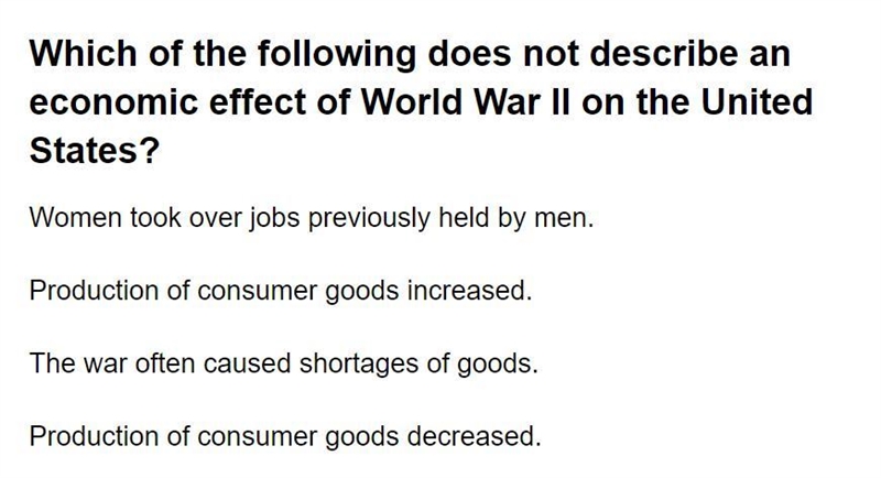 Which of the following does not describe an economic conflict-example-1