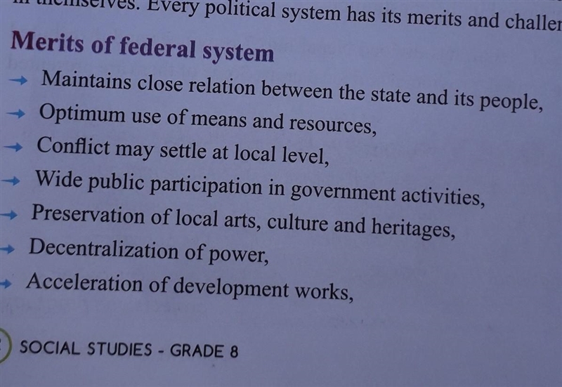 List out the four merits and four challenges for the federal system of Nepal​-example-1