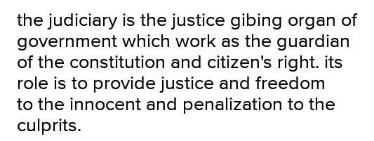 What is the meaning of 'Judiciary' or 'Judicial System'? What is the role of the Judiciary-example-1