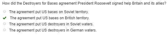 How did the Destroyers for Bases agreement President Roosevelt signed help Britain-example-1