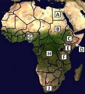 On the map above, country A is __________. A. Egypt B. Ethiopia C. Sudan D. Libya-example-1