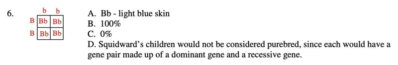 What are the chances of a child whit light blue skin ? spongebob genetics worksheet-example-1