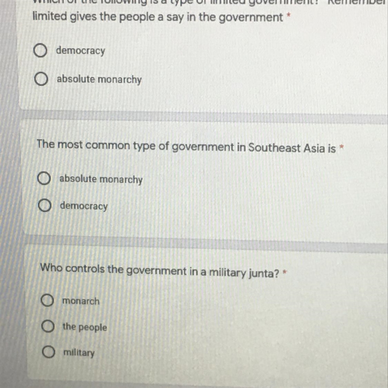 The most common type of government in Southeast Asia is...-example-1