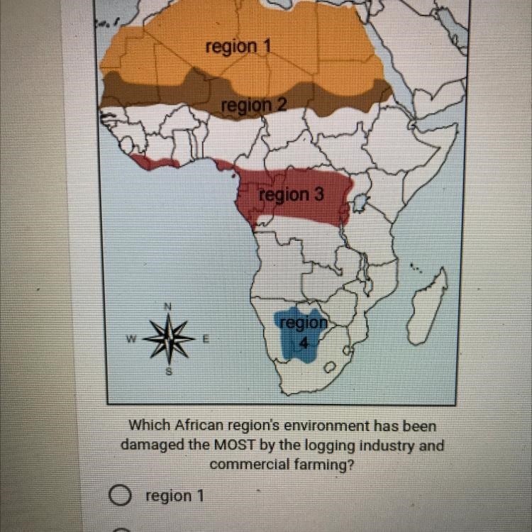 Region 1 region 2 region 3 region Which African region's environment has been damaged-example-1