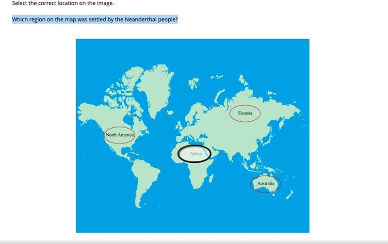 Which region on the map was settled by the Neanderthal people?-example-1