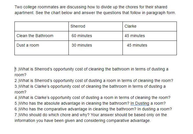 PLEASE HELP!!!Two college roommates are discussing how to divide up the chores for-example-1