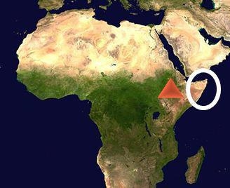 What is the name given to the circled area on the map above? A. the Ethiopian Highlands-example-1