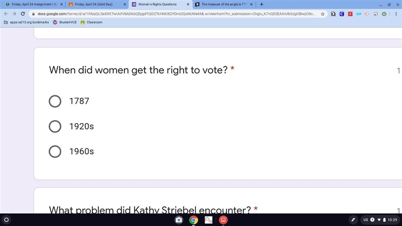 When did women get the right to vote?-example-1