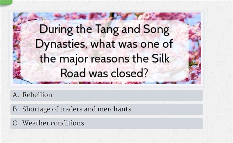 During the song and tang dynasty why was the silk road closed-example-1