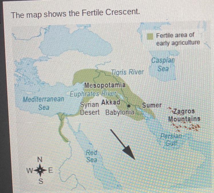 The map shows the Fertile Crescent. Which physical feature is the arrow pointing to-example-1