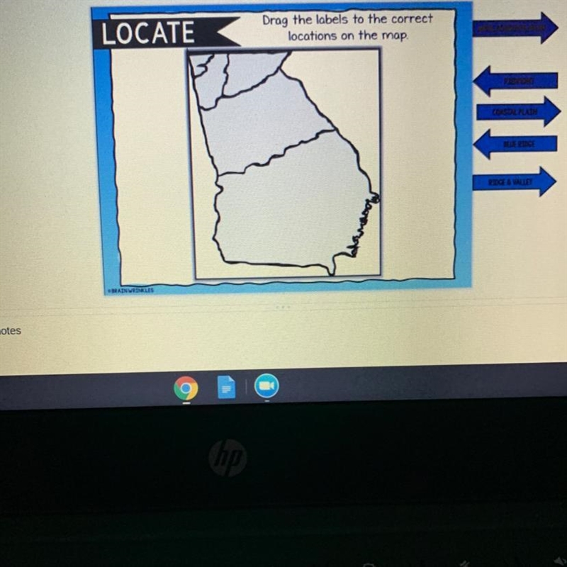 i need help on where to put the labels on the map they are appalachin plateau , piedmont-example-1