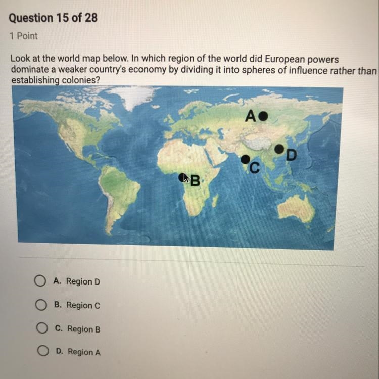 Look at the world map below. In which region of the world did European powers dominate-example-1