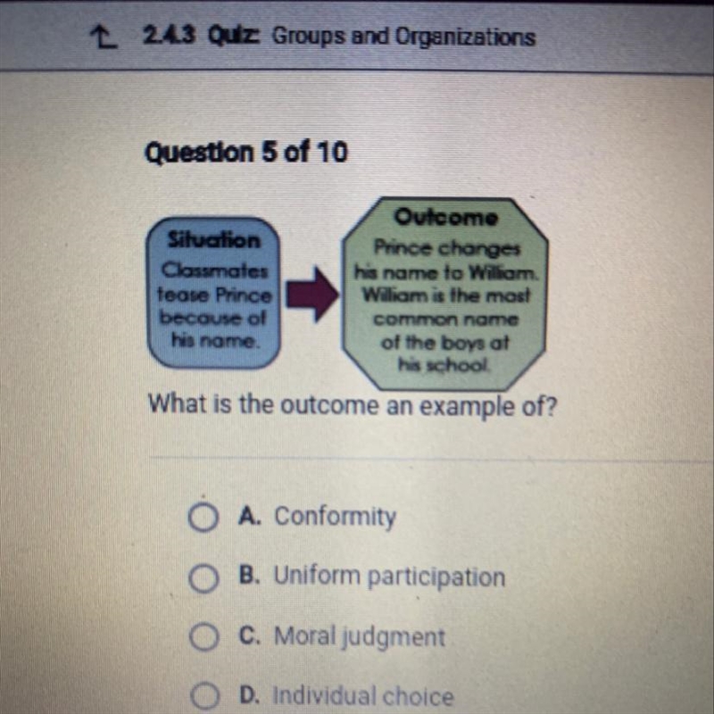 Help please What is the outcome an example of?-example-1