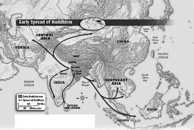 About how far did early Buddhist missionaries have to travel to reach Ceylon? a. about-example-1