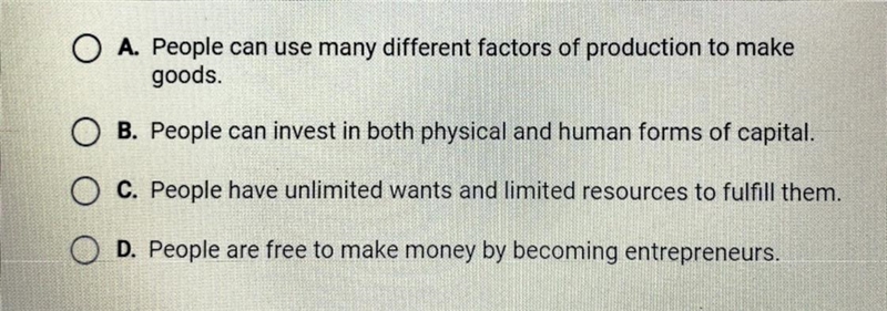 Which statement best describes the economic concept of scarcity?-example-1