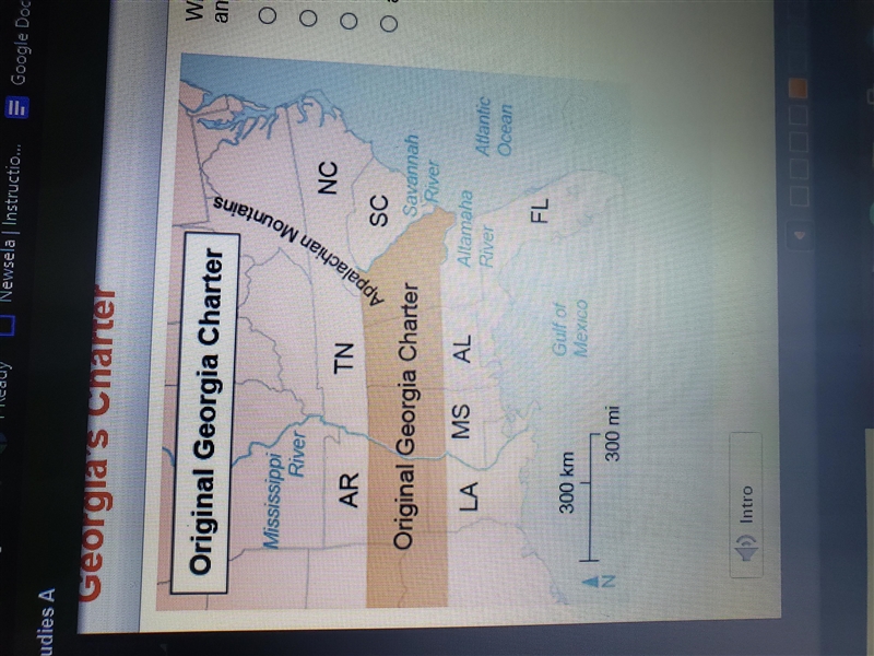 What was the distance between Georgia's northern and southern borders in the original-example-1