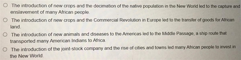 How did the Columbian Exchange affect the African people-example-1