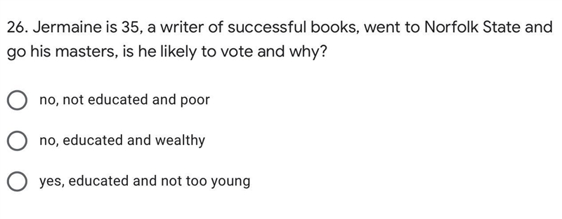 26. Jermaine is 35, a writer of successful books, went to Norfolk State and go his-example-1