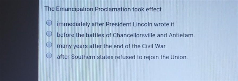 The Emancipation Proclamation took effect ​-example-1