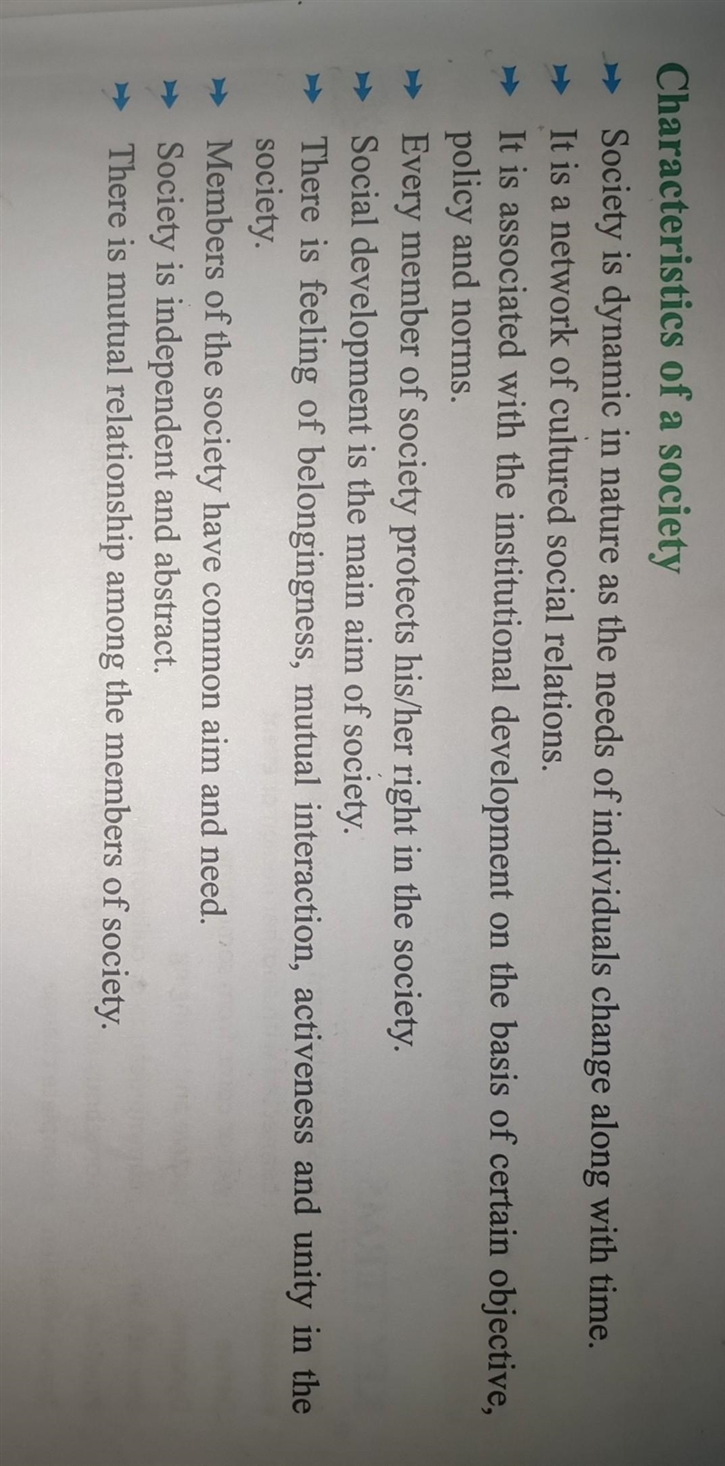 In your view, which one is the most important characteristic of society? why? give-example-1