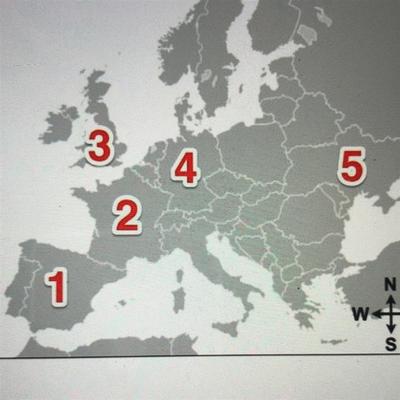 PLZ ANSWER ASAP which number on the map represents the country of Ukraine?-example-1