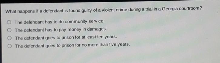 What happens if a defendant is found guilty of a violent crime during a trial in a-example-1