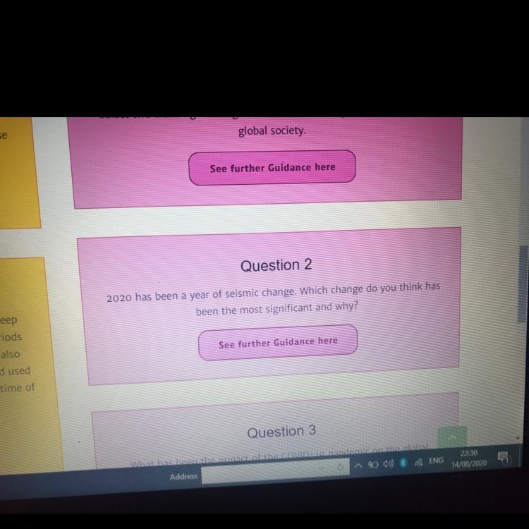 Question 2 2020 has been a year of seismic change. Which change do you think has been-example-1