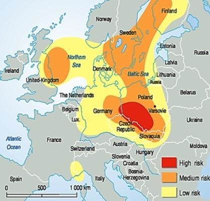 Which country is affected the most by acid rain? Which country causes the most acid-example-1