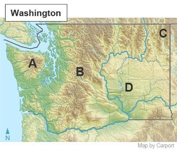 2 3 4 5 6 7 8 9 10 TIME REMAINING 59:15 The map shows physical features of Washington-example-1