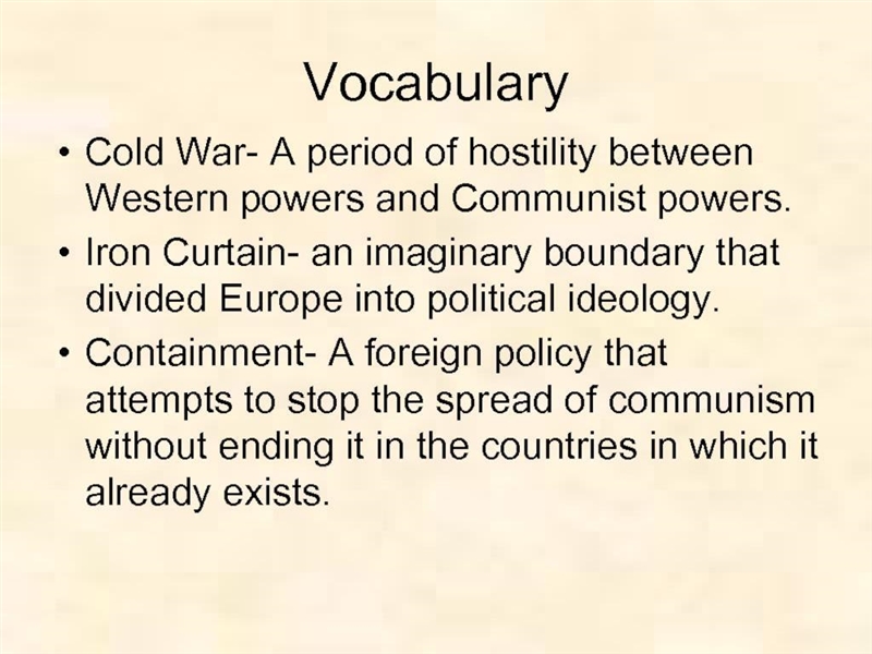 Why did the United States and the Soviet Union get into a cold war after ww2? There-example-1