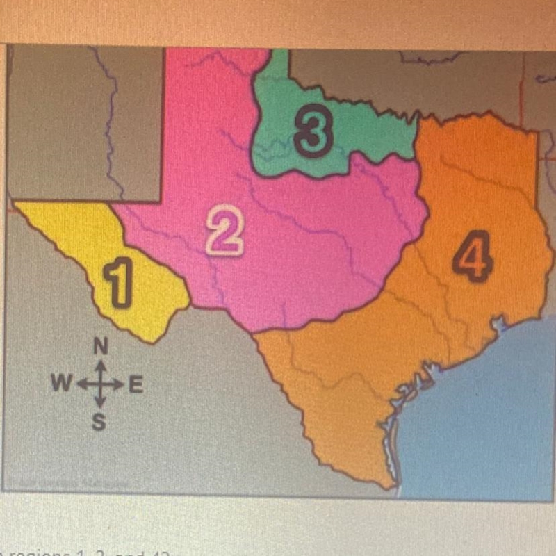 Which of these would you find in regions 1, 2 and 4? A Rio Grande Colorado River Davis-example-1