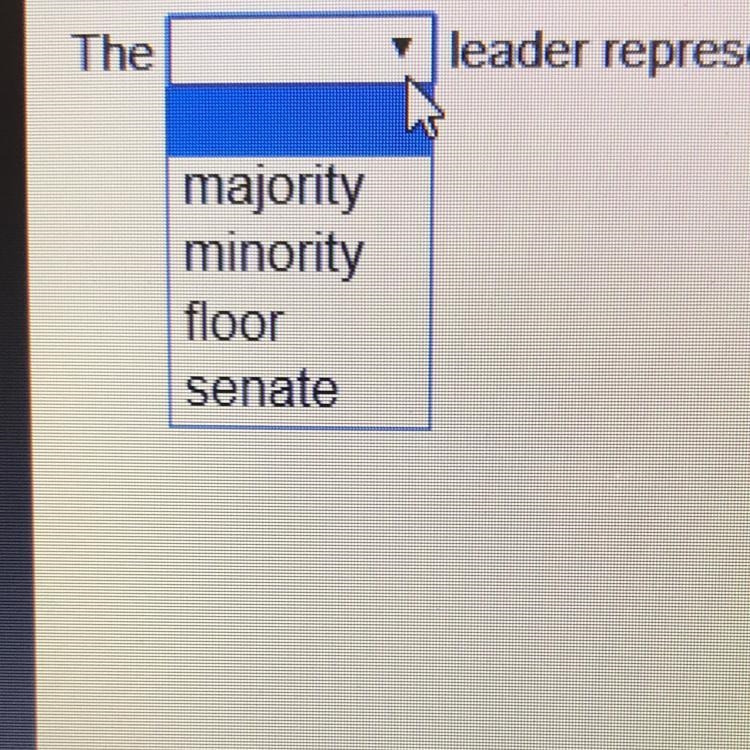 The leader represents the political party with the least members in the house.-example-1